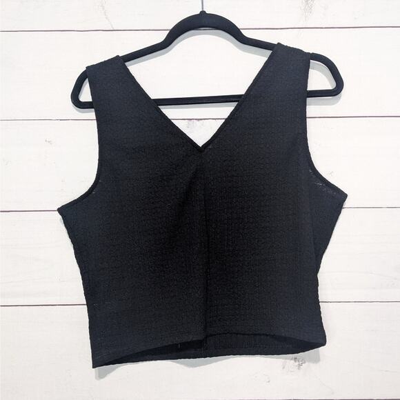 NWT Madewell V-Neck Sleeveless Crop Top Black Women's Size Large Style NL022 - Picture 8 of 11